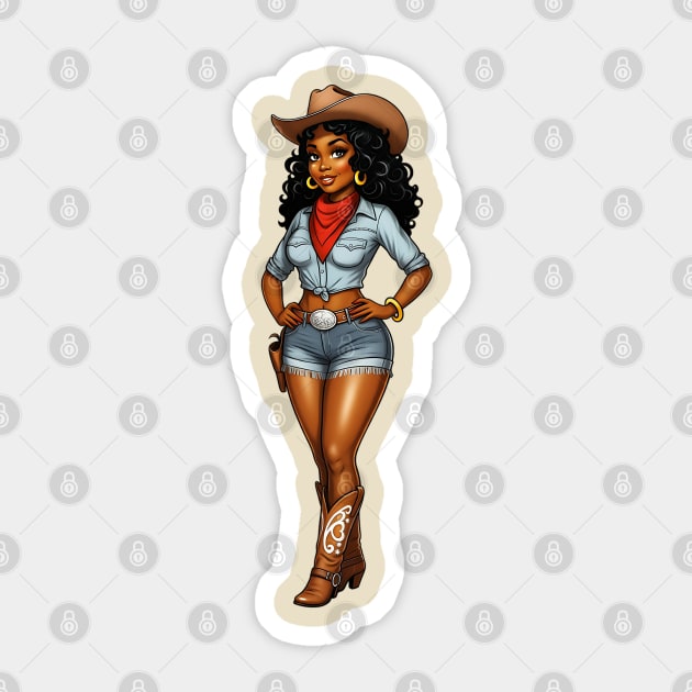 Black Cowgirl Sticker by UrbanLifeApparel